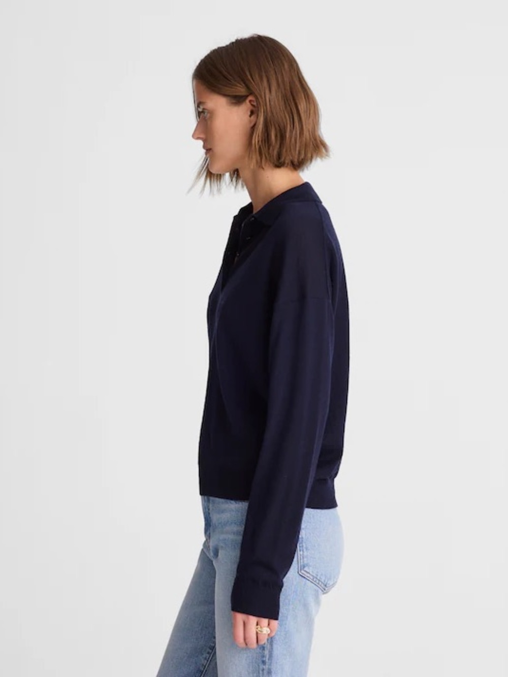 Madewell Drop-Shoulder Polo Sweater in Merino Wool XS - Picture 3 of 9